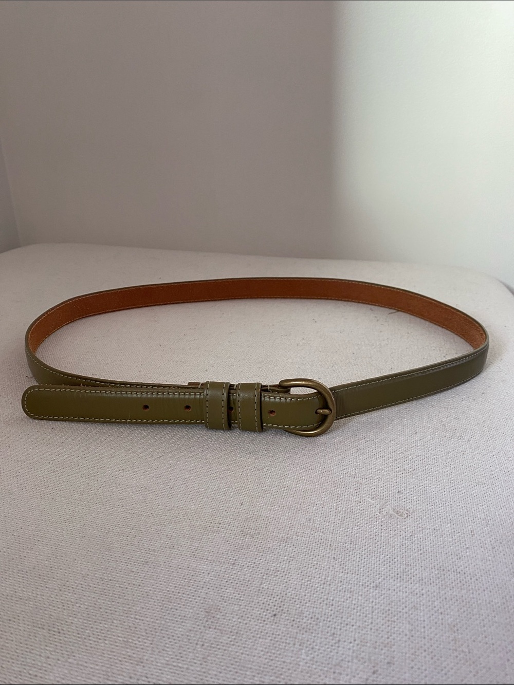 American Apparel Olive Leather Belt